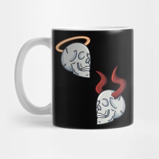 angel and devil skull Mug